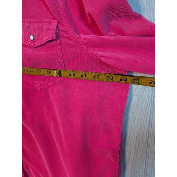 Sundance Womens Ombeline Corduroy Shirt XL Pink Pearl Snap Western Prairie - Picture 5 of 6